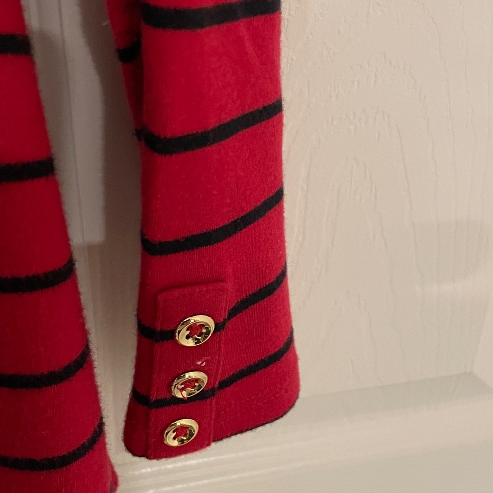 Charter Club Red and Black Striped Dog Beaded Top in Size 3X - Picture 5 of 7